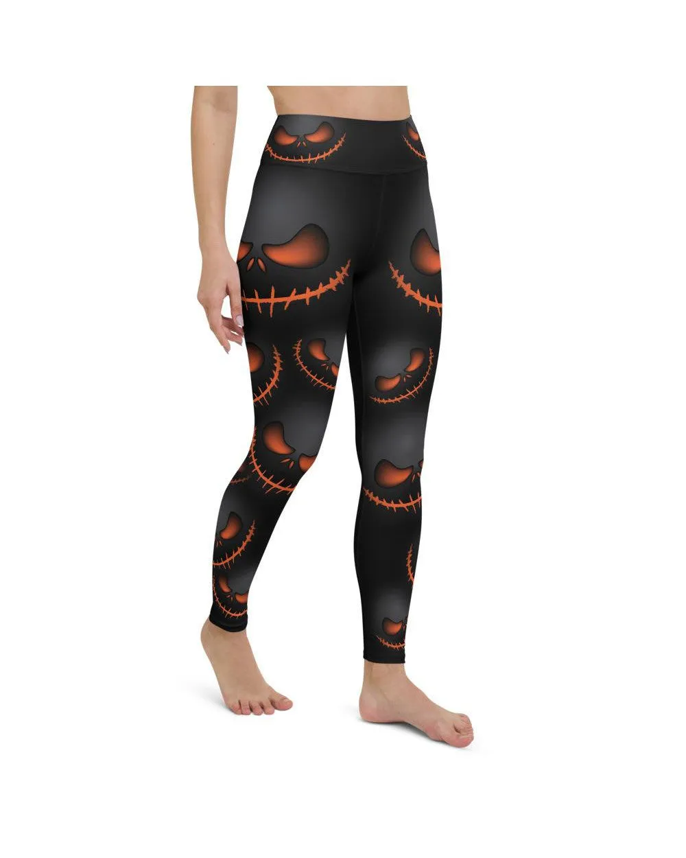 Halloween Evil Pumpkin Grin Yoga Pants