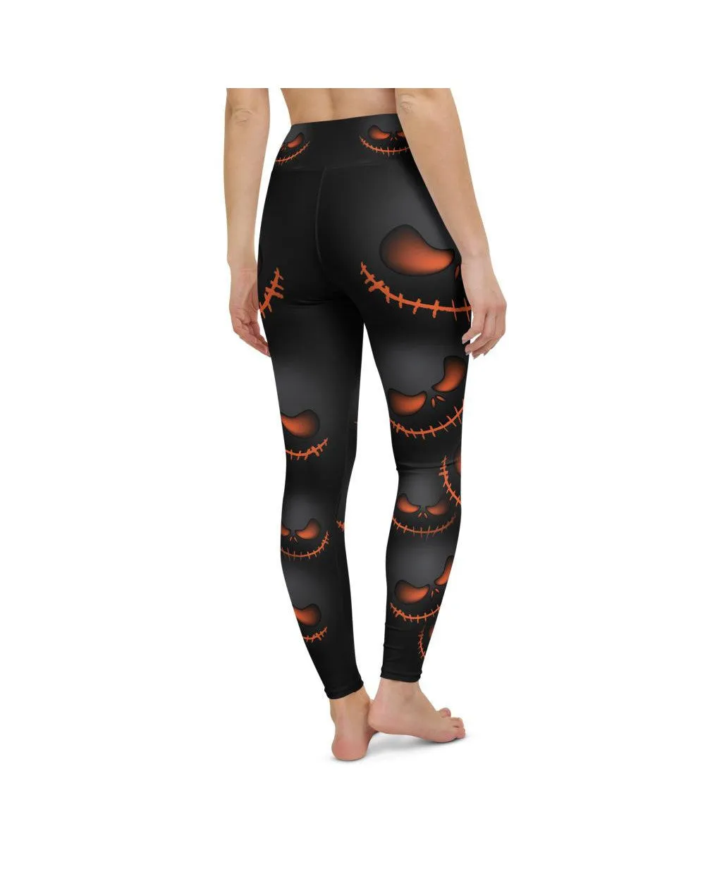 Halloween Evil Pumpkin Grin Yoga Pants