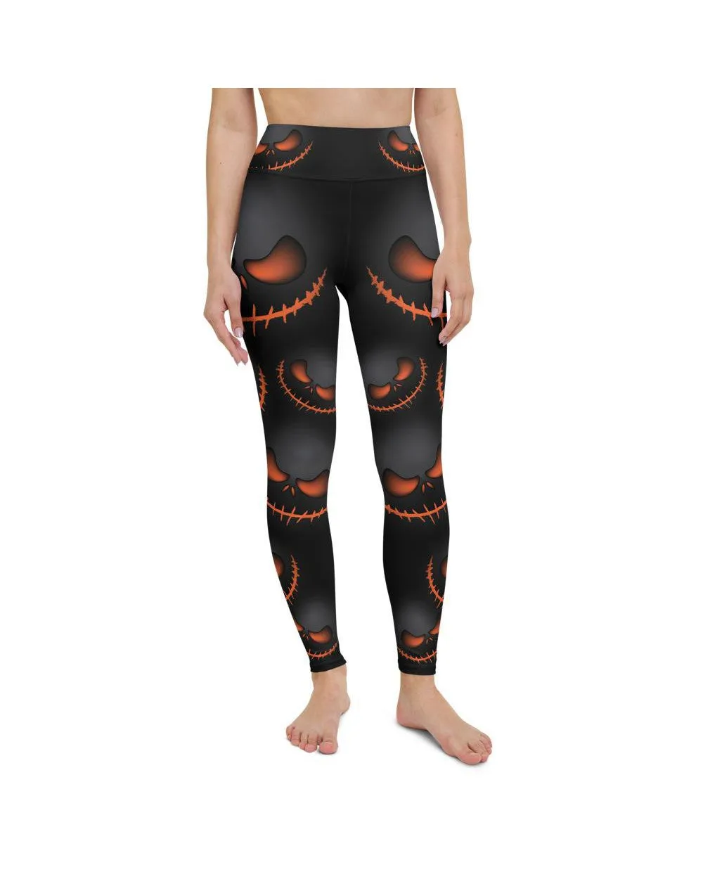 Halloween Evil Pumpkin Grin Yoga Pants