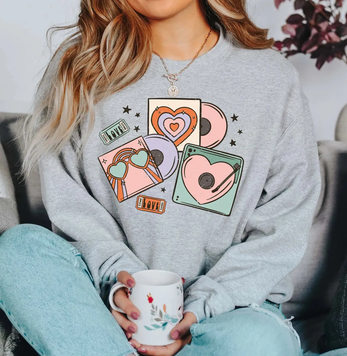 Hearts CDs and Tickets Wholesale Crewneck Sweatshirt