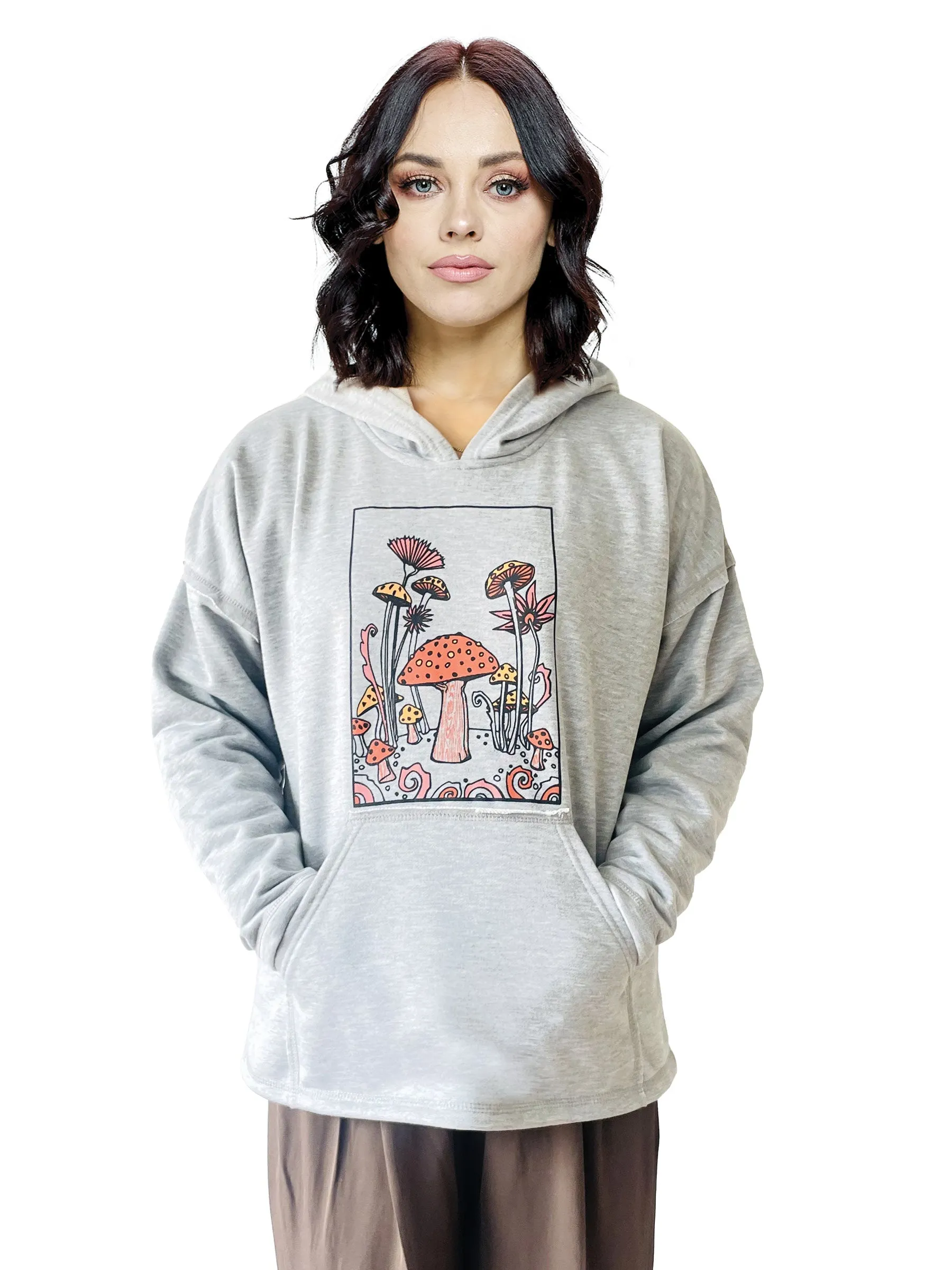 Hoodie Boho Mushroom Print