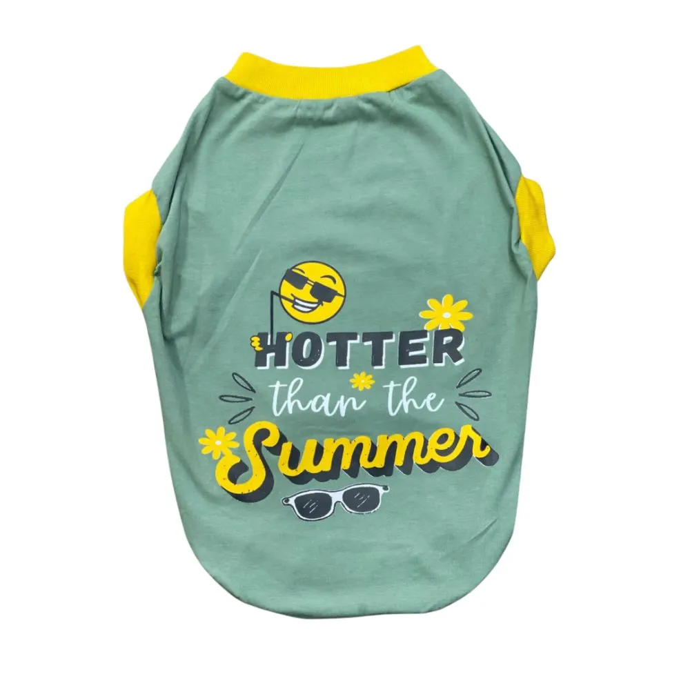 Hotter Than Summer Dog T-shirt (Green)