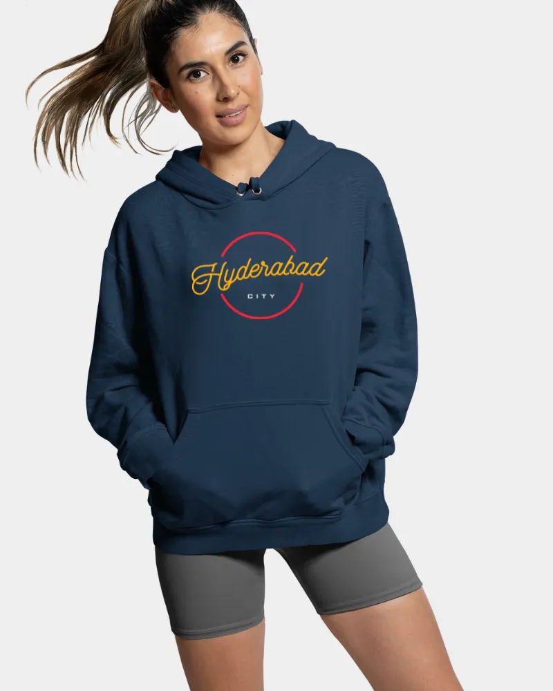 Hyderabad City Unisex Hoodie Navy Blue