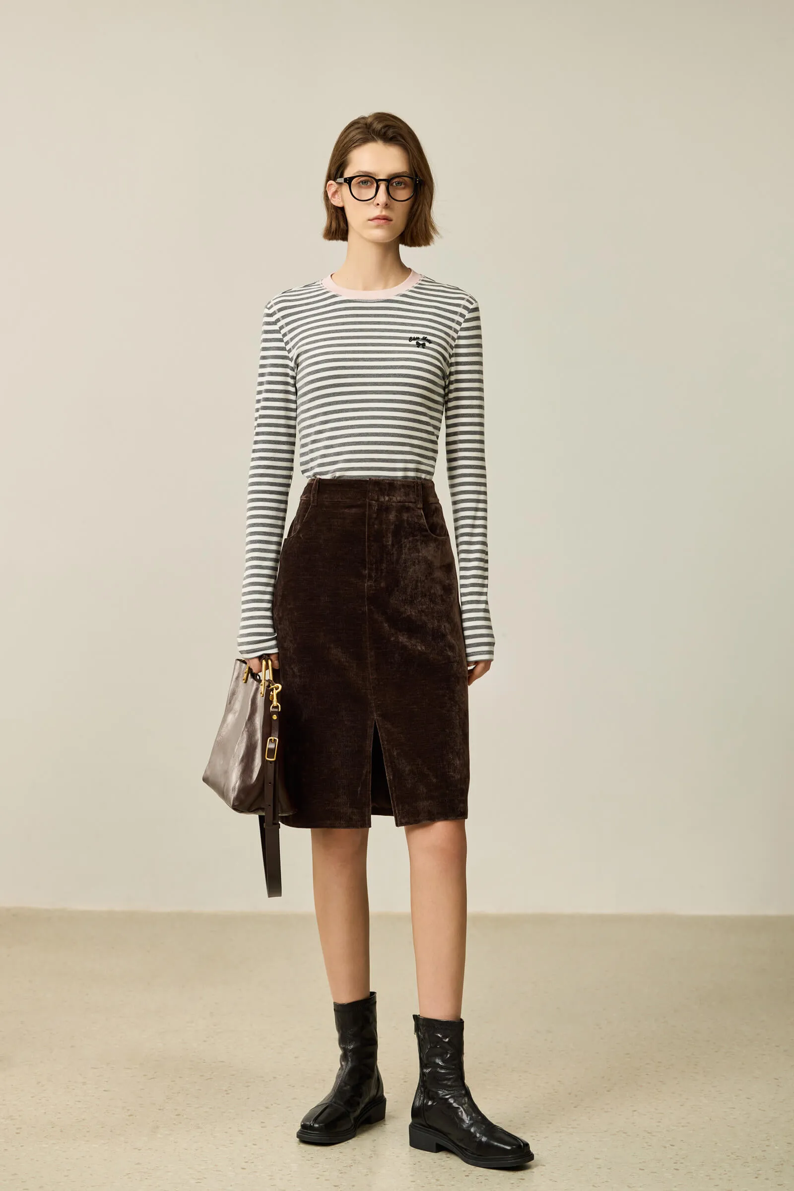 LILY Elegant Corduroy-Style Skirt