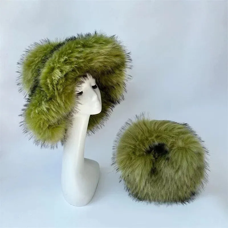 Luxury Fluffy Hat & Bag Set