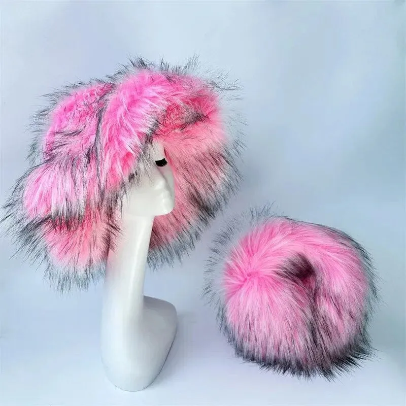 Luxury Fluffy Hat & Bag Set