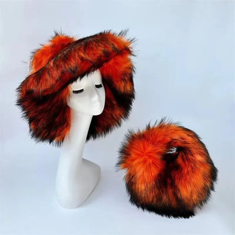 Luxury Fluffy Hat & Bag Set