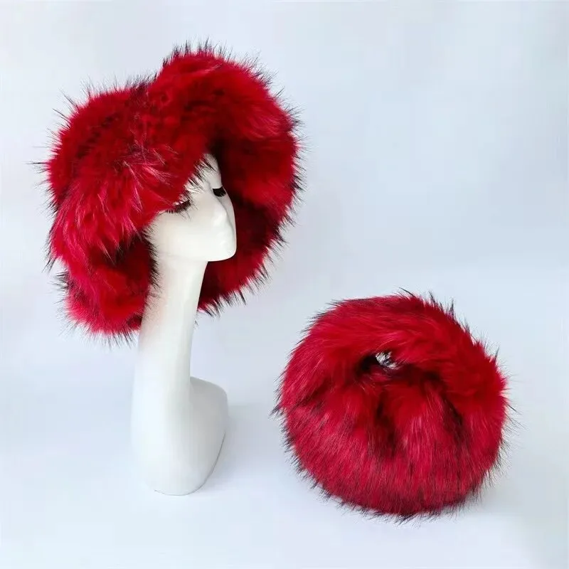 Luxury Fluffy Hat & Bag Set