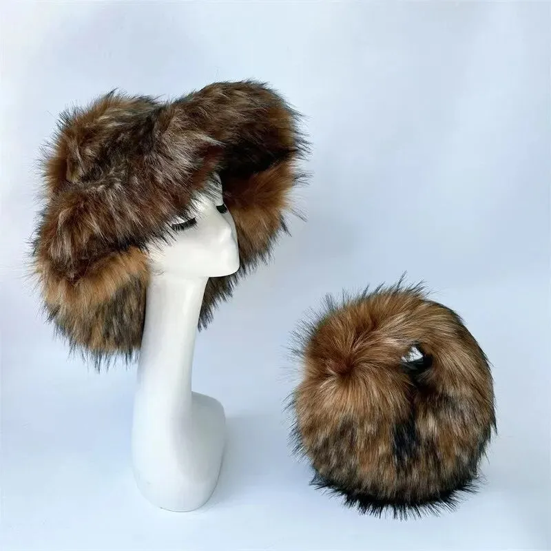 Luxury Fluffy Hat & Bag Set