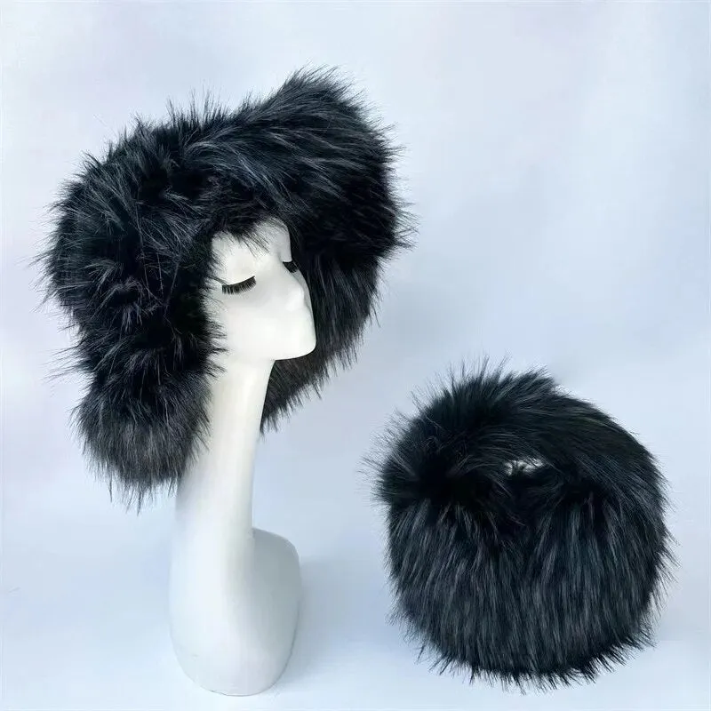 Luxury Fluffy Hat & Bag Set