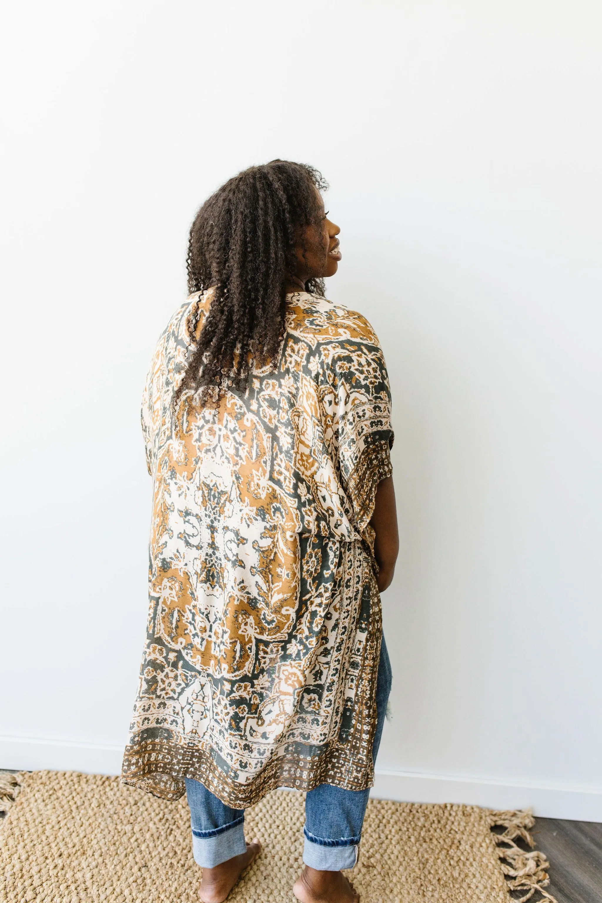 Marvelous Mandala Kimono In Slate