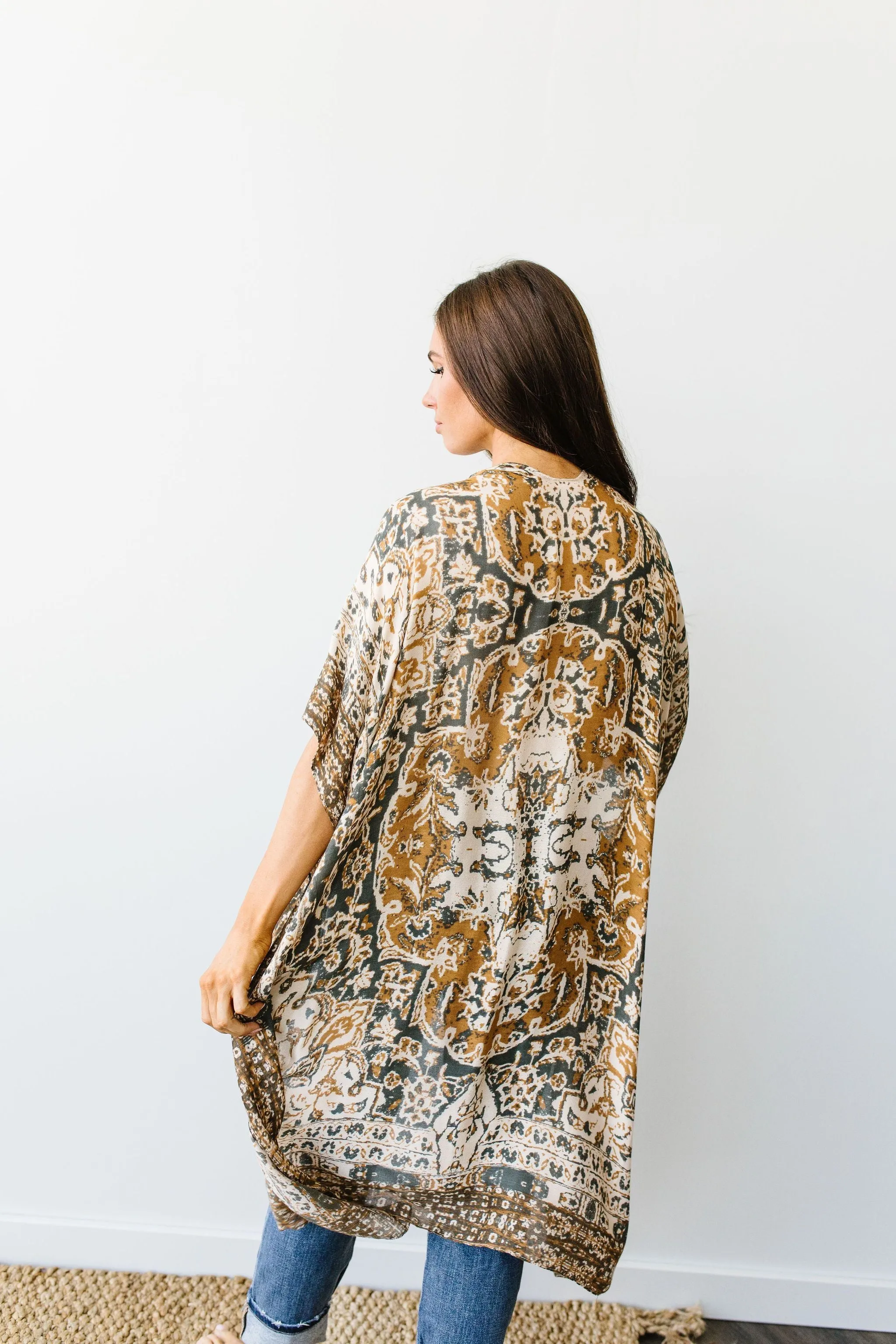 Marvelous Mandala Kimono In Slate