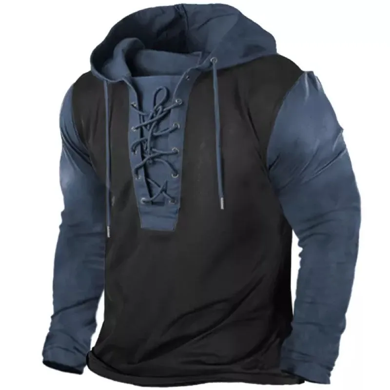 Men's Outdoor Lace-Up Long Sleeve Hoodies