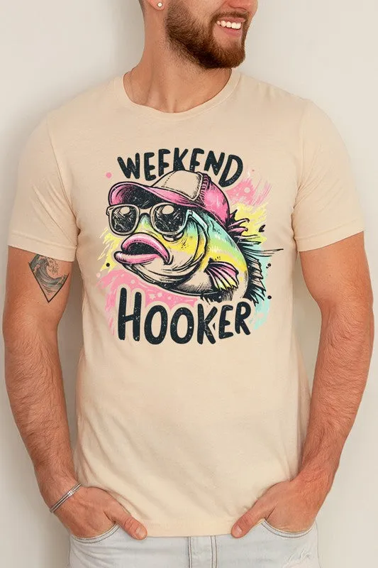 Men's Weekend Fishing Hooker Graphic Tee