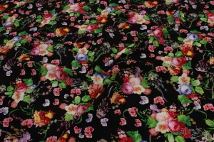 Multicolor Floral Printed Modal Satin Fabric