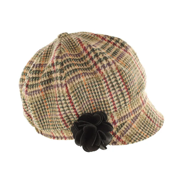 Newsboy Hat - Green Herringbone