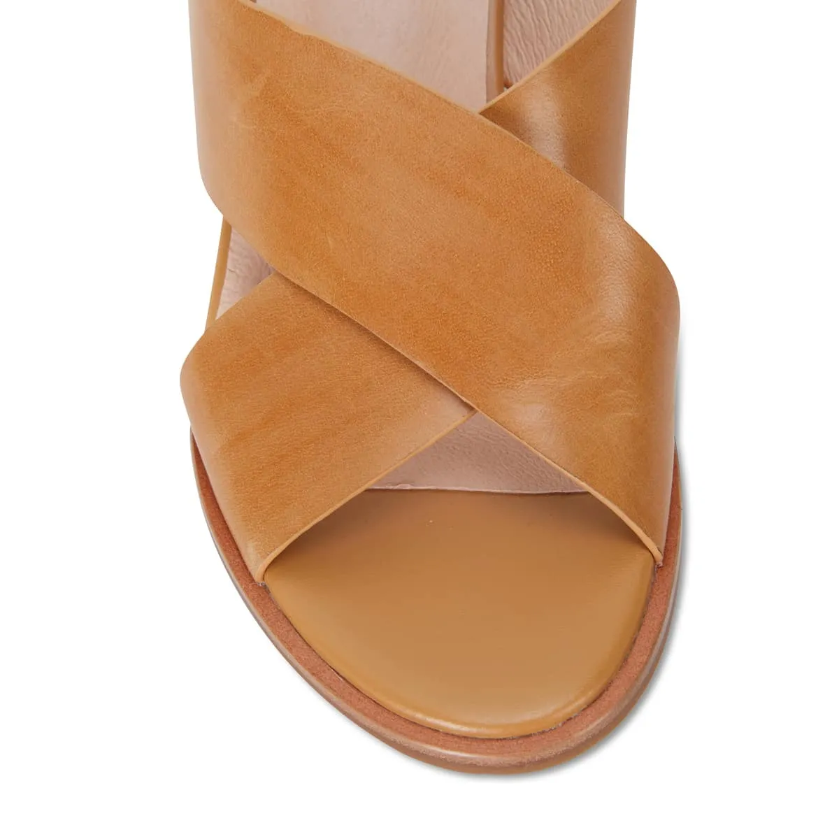 Noosa Heel in Light Tan Leather