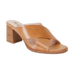 Noosa Heel in Light Tan Leather