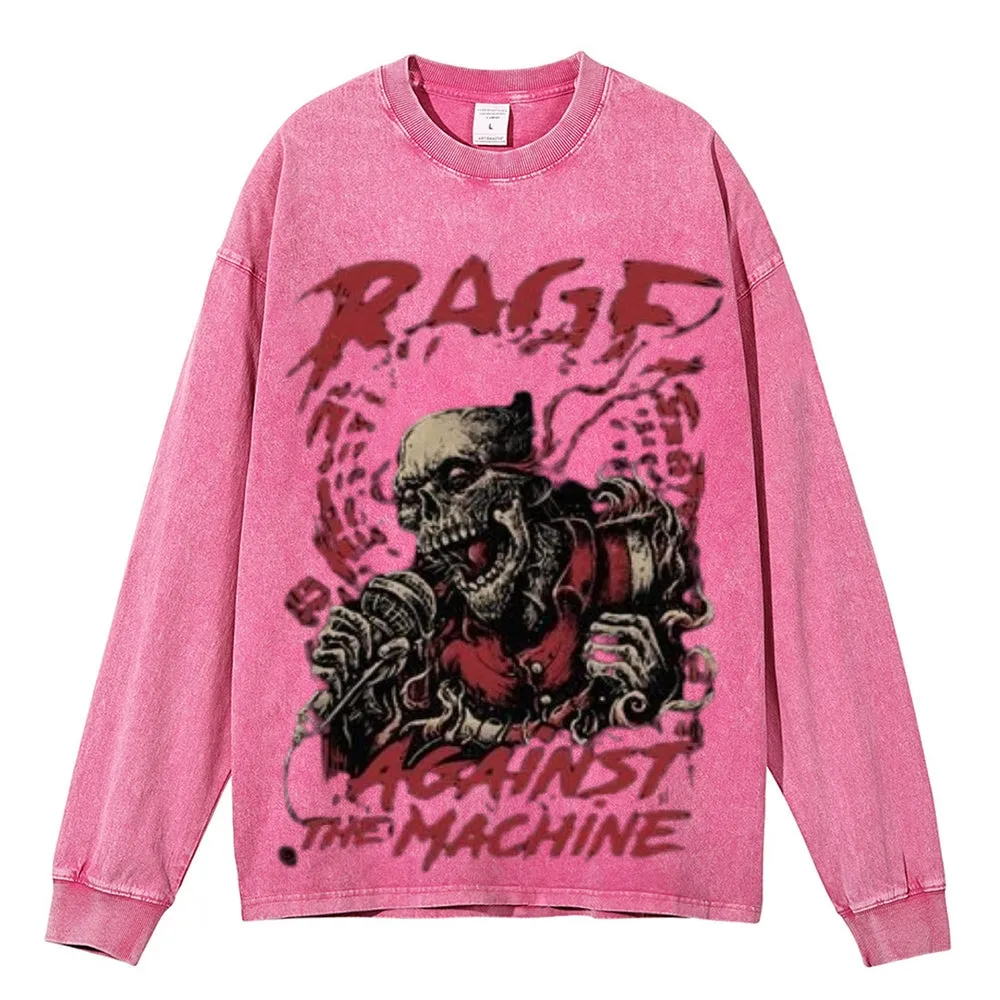 Oversized Vintage Washed Rage Against The Machine Graphic Sweatshirt