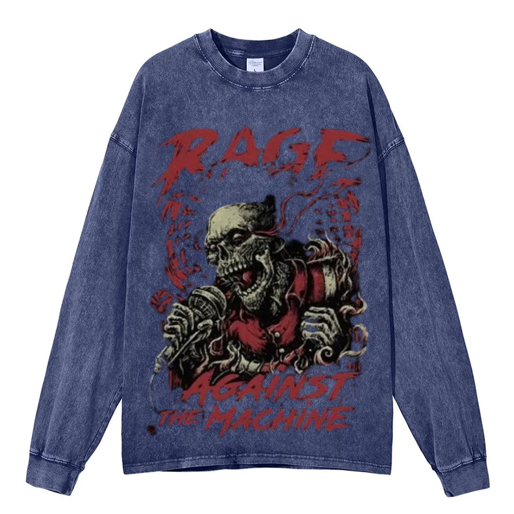 Oversized Vintage Washed Rage Against The Machine Graphic Sweatshirt