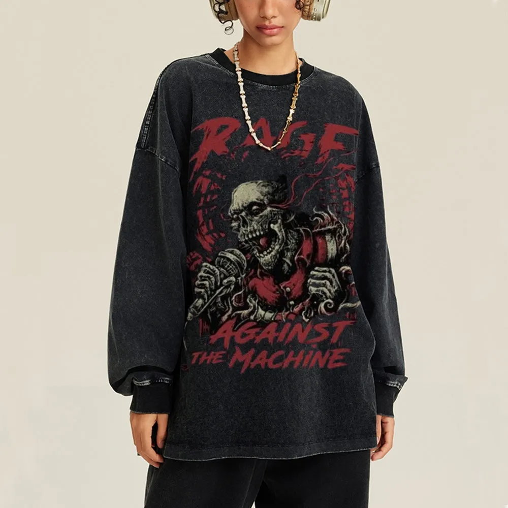 Oversized Vintage Washed Rage Against The Machine Graphic Sweatshirt