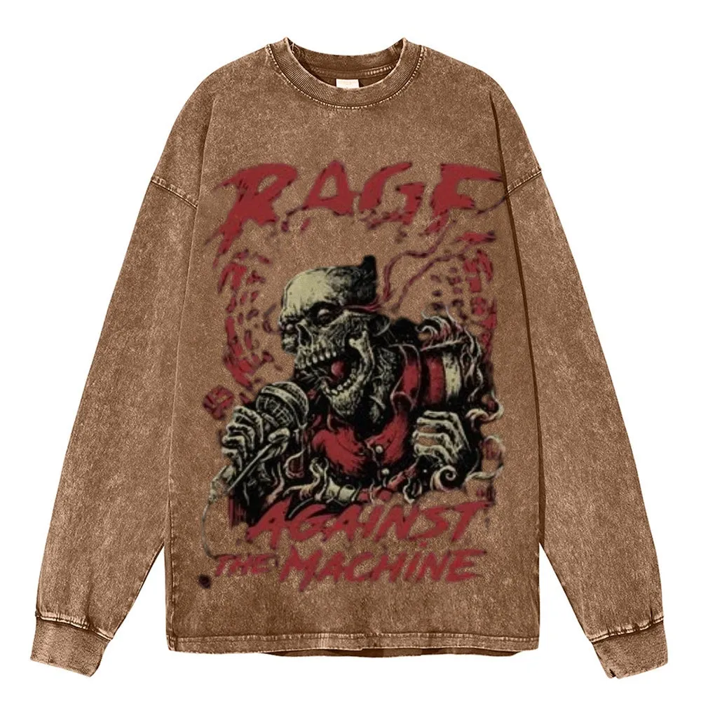 Oversized Vintage Washed Rage Against The Machine Graphic Sweatshirt