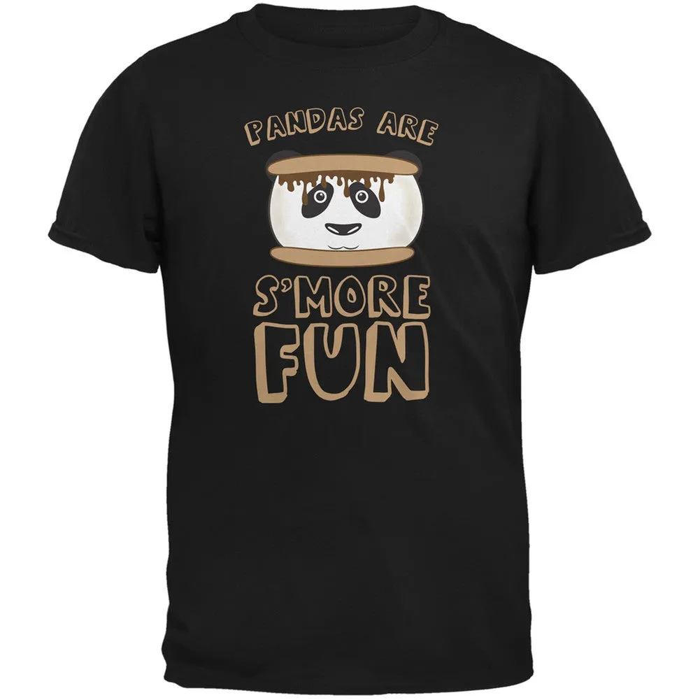 Pandas Are S'More Fun Black Youth T-Shirt