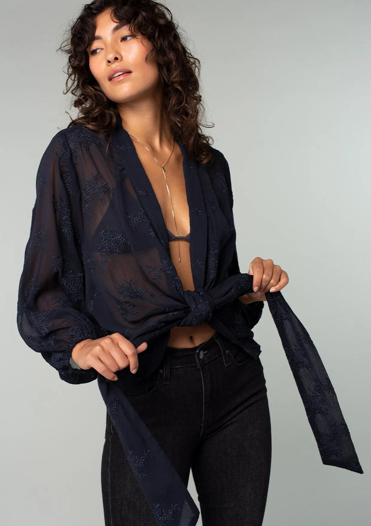 Paola Embroidered Kimono Top