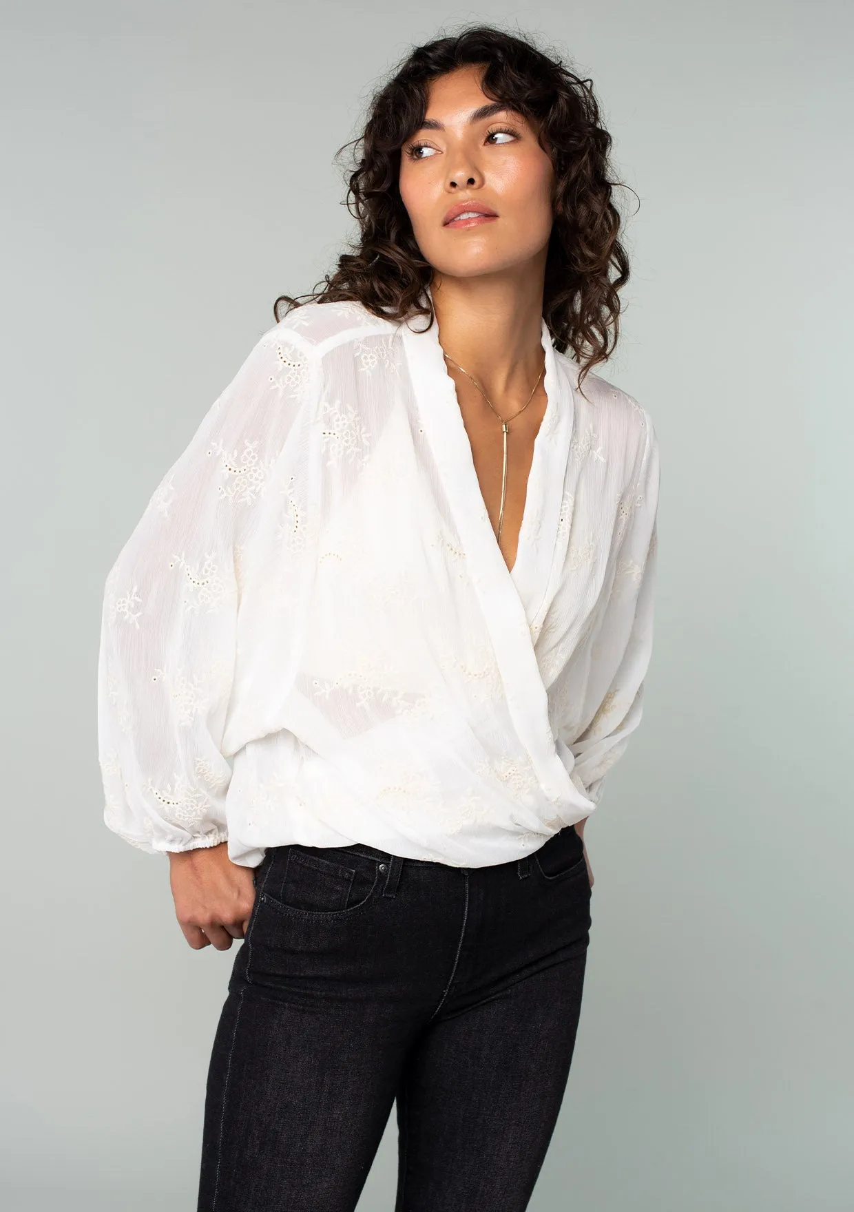 Paola Embroidered Kimono Top