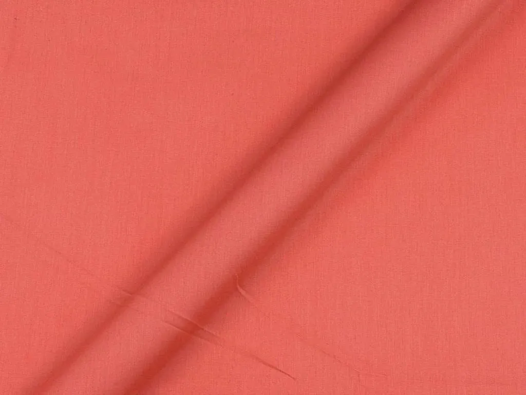 Peachish Pink Plain Dyed Cotton Satin Fabric (Wholesale)