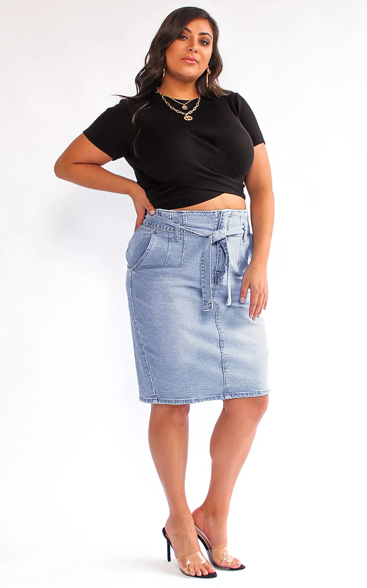 Phoebe Denim Skirt- Light Blue