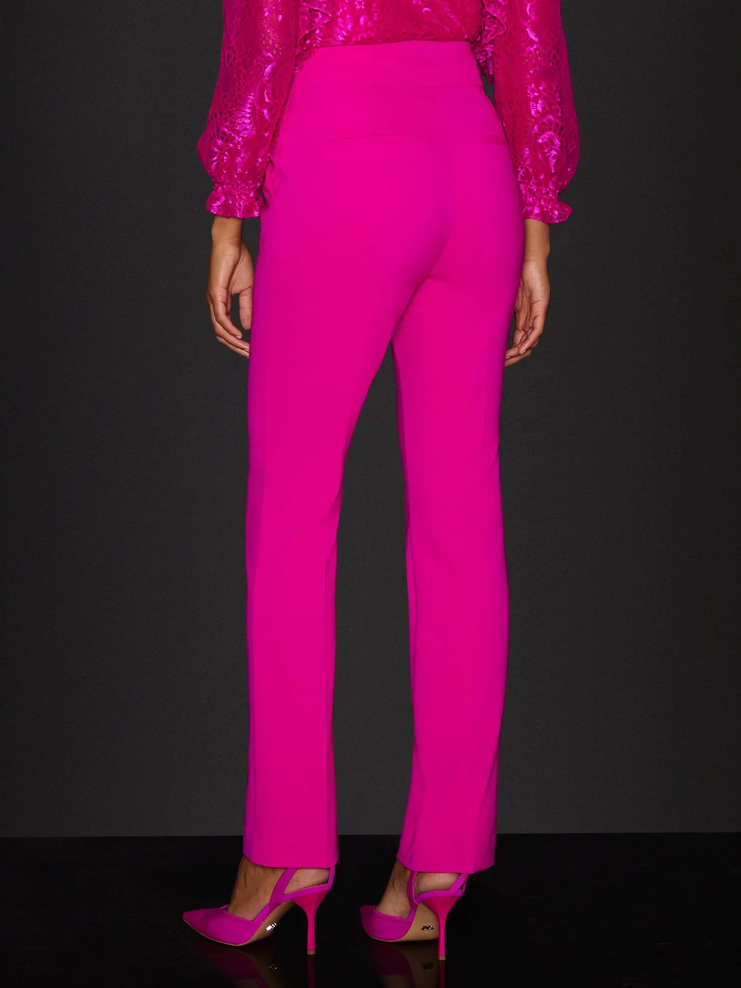 Pink Sash-Front Slim Pant