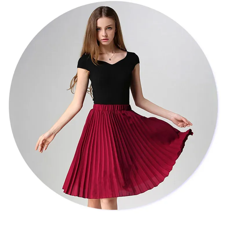 Pleated Chiffon Tutu Skirts with High Waist