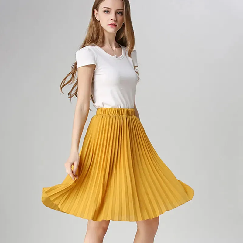 Pleated Chiffon Tutu Skirts with High Waist