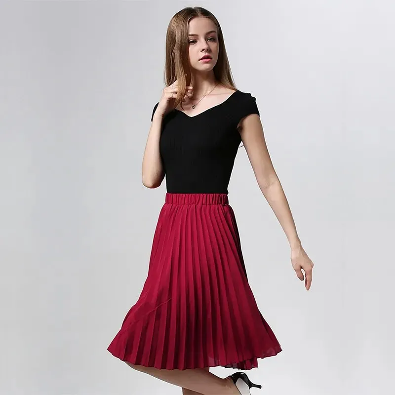 Pleated Chiffon Tutu Skirts with High Waist