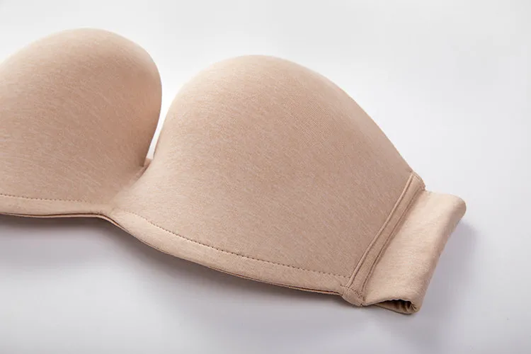 Plus size silicone bands strapless bras (Size 32/70-42/95, C-F)