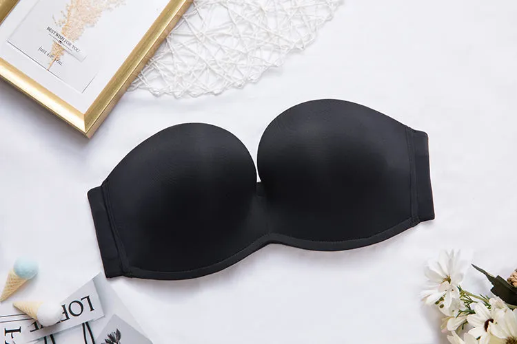 Plus size silicone bands strapless bras (Size 32/70-42/95, C-F)