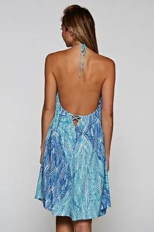 Printed Flowy Halter Dress