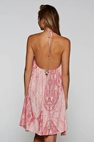 Printed Flowy Halter Dress