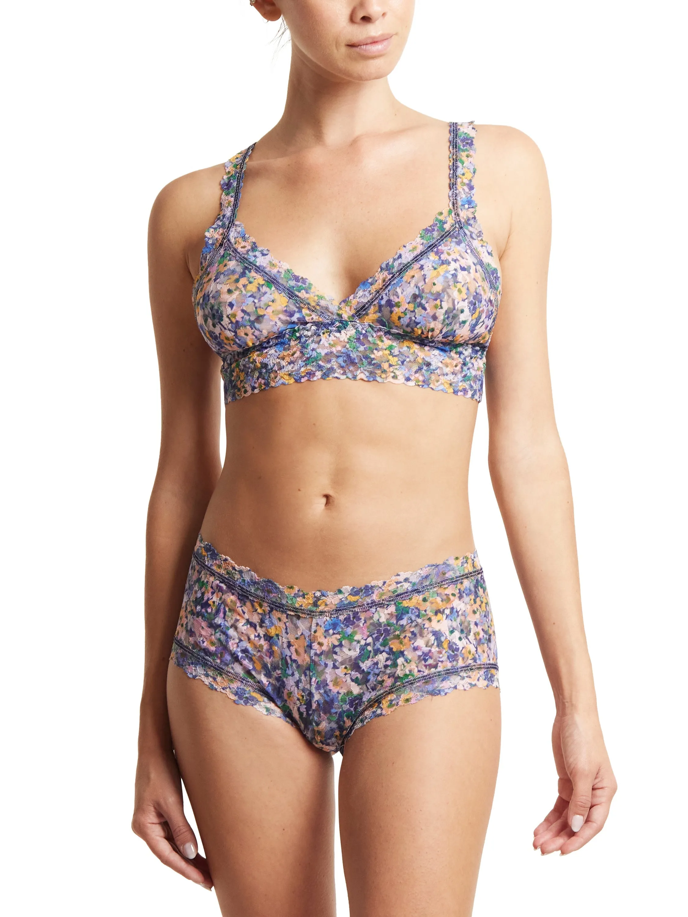 Printed Signature Lace Crossover Bralette Staycation Sale