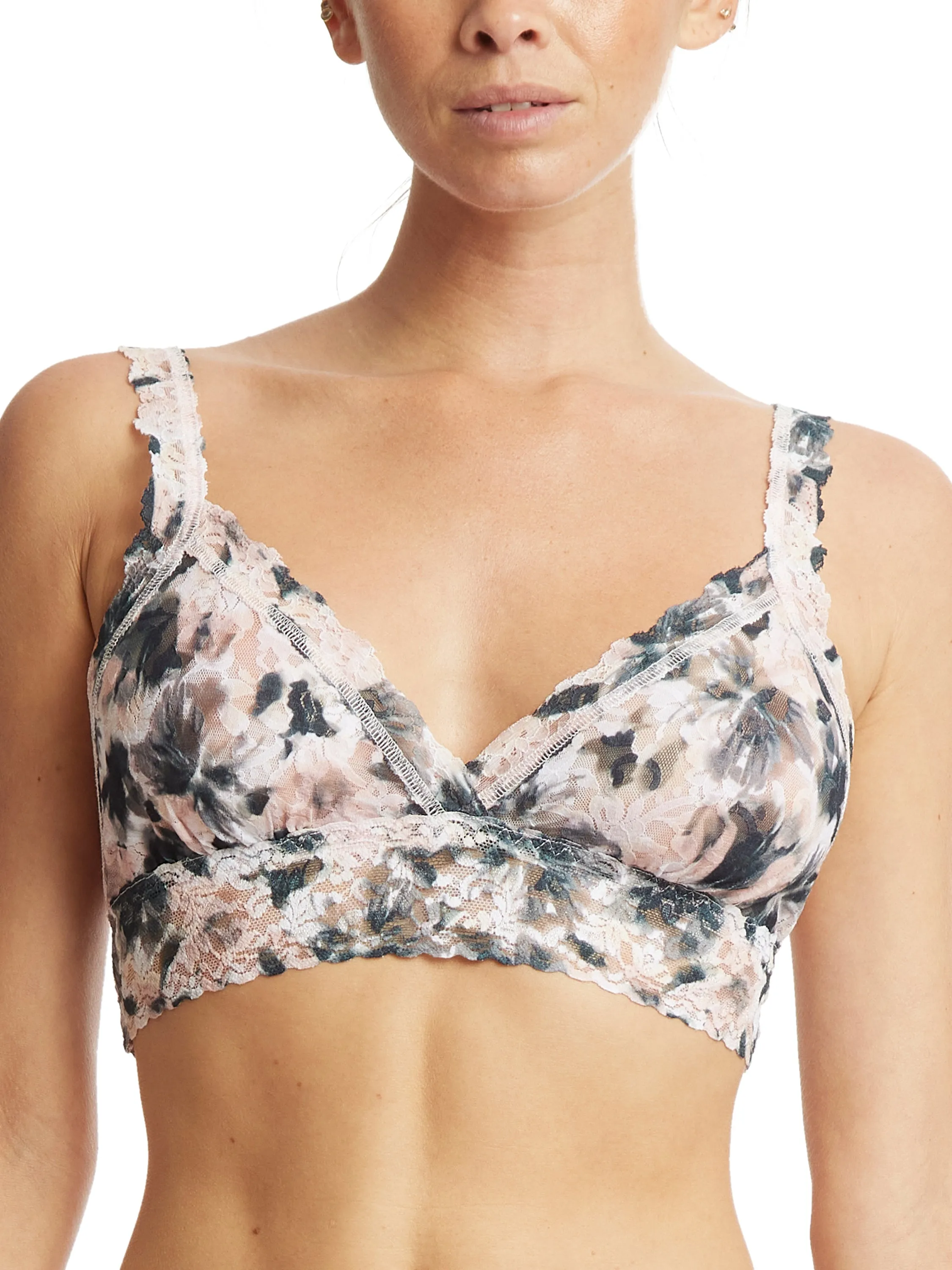 Printed Signature Lace Crossover Bralette Still Life Sale