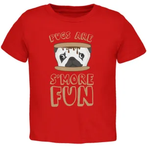 Pugs Are S'More Fun Red Toddler T-Shirt