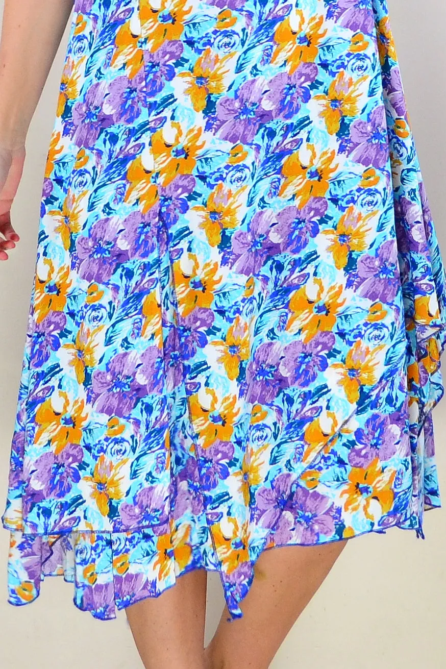 Purple Mustard Floral Tunic Dress