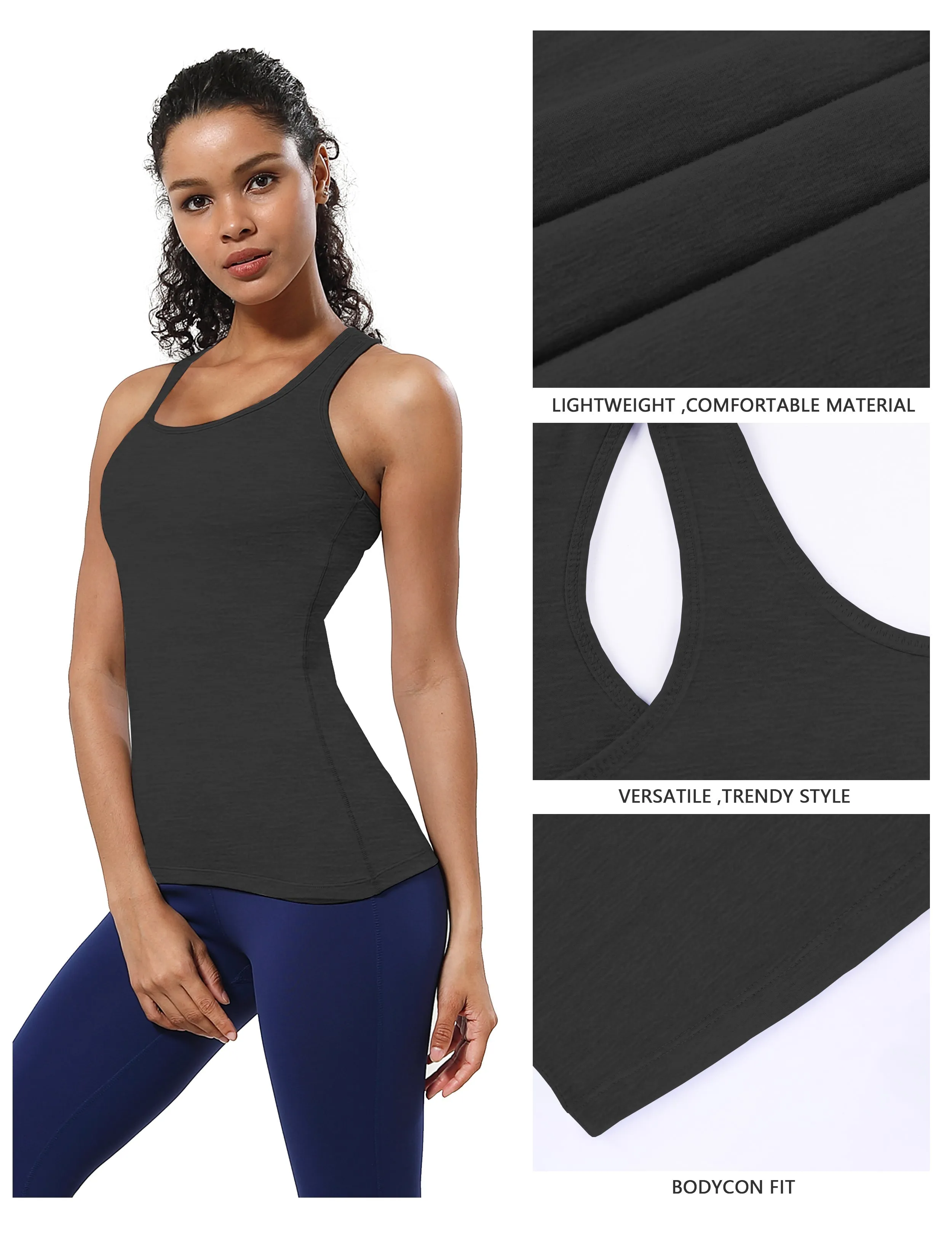 Racerback Athletic Tank Tops heathercharcoal_Tall Size