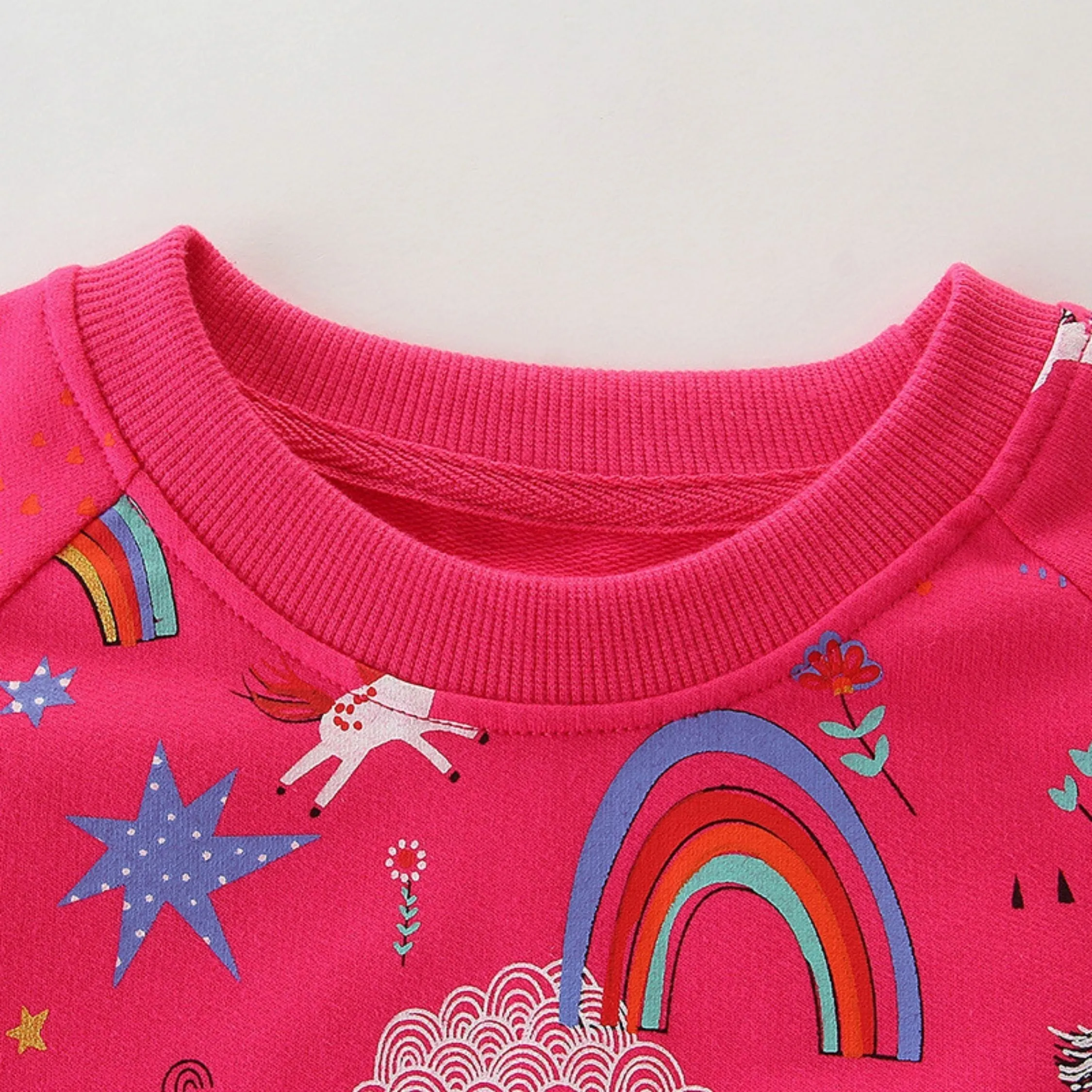 Rainbow collection girls sweatshirt ,Pink