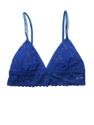 Signature Lace Padded Triangle Bralette Cobalt Blue Sale