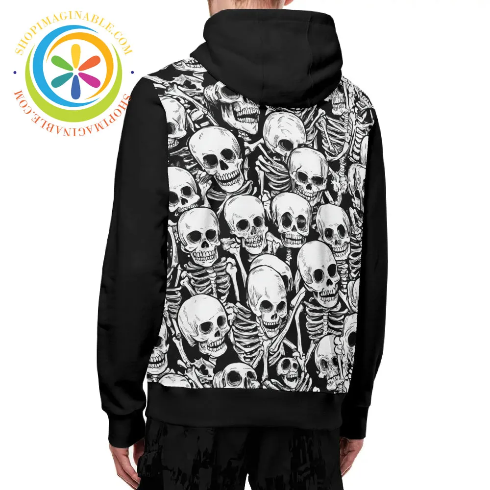 Skeletons Full Zip Turtleneck Hoodie Streetwear