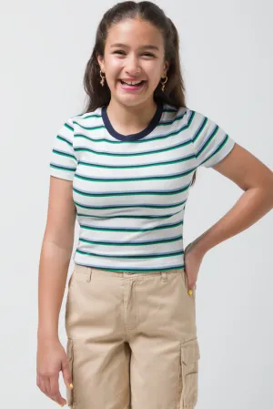 Stripe Short Sleeve T-Shirt Green