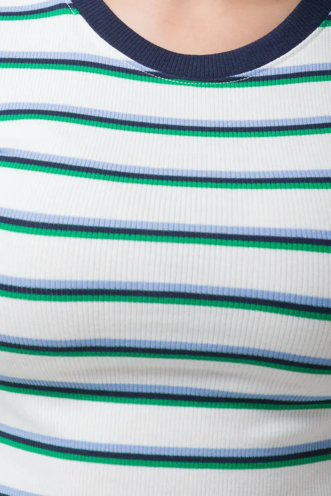 Stripe Short Sleeve T-Shirt Green