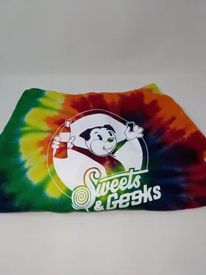 Sweets & Geeks Tie-Dye Rainbow Hoodie (Small)